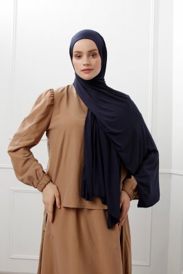 Sibel - Mörk Marinblå Jersey Hijab