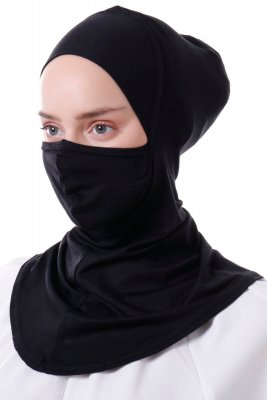 Damla - Svart Ninja Hijab Mask Underslöja