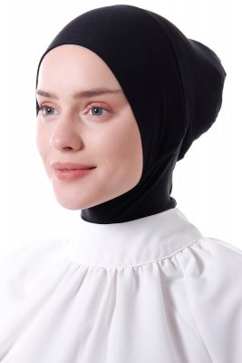 Elnara - Svart Plain Hijab Underslöja