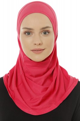 Hanfendy Plain Logo - Fuchsia One-Piece Hijab