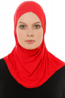 Hanfendy Cross Logo - Röd One-Piece Hijab
