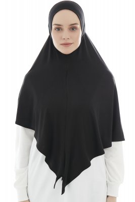 Ajda - Svart Hijab Med Dragkedja