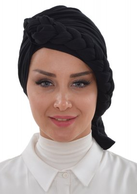 Theresa - Svart Bomull Turban - Ayse Turban