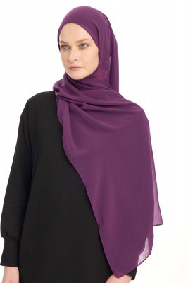 Chiffon Hijab - Mörklila