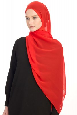 Chiffon Hijab - Röd