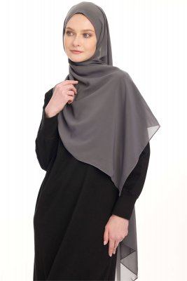 Chiffon Hijab - Mörkgrå