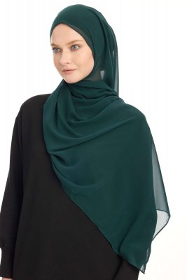 Chiffon Hijab - Mörkgrön