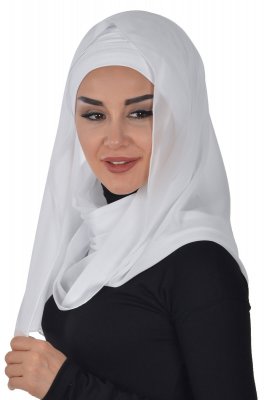 Alva - Vit Praktisk Hijab & Underslöja