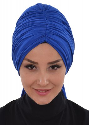 Amy - Blå Bomull Turban - Ayse Turban