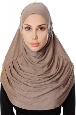 Ava - Mörk Taupe One-Piece Al Amira Hijab - Ecardin