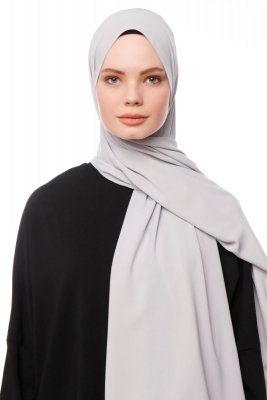 Aylin - Ljusgrå Medine Silk Hijab - Gülsoy