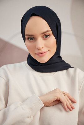 Silky Plain - Marinblå Hijab