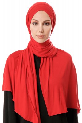 Hande - Röd Bomull Hijab - Gülsoy