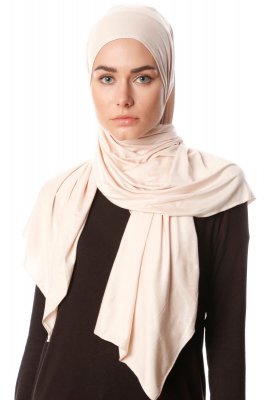 Melek - Beige Premium Jersey Hijab - Ecardin