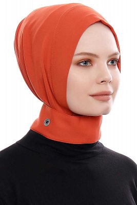 Narin - Tegelröd Praktisk One Piece Crepe Hijab