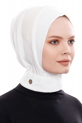 Narin - Vit Praktisk One Piece Crepe Hijab