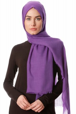Selma - Mörklila Enfärgad Hijab - Gülsoy