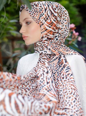 Yumna - Brun Mönstrad Hijab