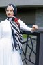 Emel - Marinblå & Röd Mönstrad Hijab - Sal Evi