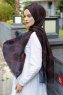 Tutku - Röd & Svart Mönstrad Hijab - Sal Evi