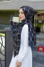Tutku - Marinblå & Vit Mönstrad Hijab - Sal Evi