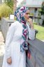 Beyza - Rosa & Blå Mönstrad Hijab - Sal Evi