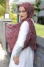 Akara - Bordeaux & Vit Mönstrad Hijab - Sal Evi