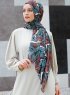 Seyyal - Grön & Rosa Mönstrad Hijab - Sal Evi