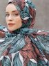 Seyyal - Grön & Rosa Mönstrad Hijab - Sal Evi