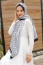 Grå Mönstrad Twill Hijab - Sal Evi