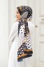 Gold Mönstrad Twill Hijab - Sal Evi