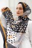 Gold Mönstrad Twill Hijab - Sal Evi