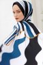 Ocean Mönstrad Twill Hijab - Sal Evi