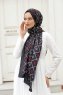 Röd Mönstrad Twill Hijab - Sal Evi