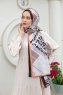Orange Mönstrad Twill Hijab - Sal Evi