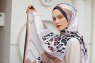 Orange Mönstrad Twill Hijab - Sal Evi