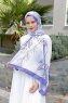 Lila Mönstrad Twill Hijab - Sal Evi
