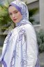 Lila Mönstrad Twill Hijab - Sal Evi