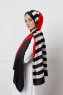 Randig Mönstrad Twill Hijab - Sal Evi