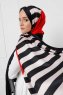 Randig Mönstrad Twill Hijab - Sal Evi