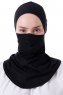 Damla - Svart Ninja Hijab Mask Underslöja