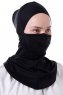 Damla - Svart Ninja Hijab Mask Underslöja