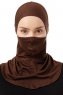 Damla - Brun Ninja Hijab Mask Underslöja