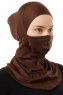 Damla - Brun Ninja Hijab Mask Underslöja