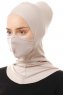 Damla - Ljus Taupe Ninja Hijab Mask Underslöja