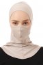 Damla - Ljus Taupe Ninja Hijab Mask Underslöja