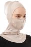 Damla - Ljus Taupe Ninja Hijab Mask Underslöja