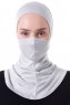 Damla - Ljusgrå Ninja Hijab Mask Underslöja