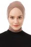 Elnara - Mörk Taupe Cross Hijab Underslöja