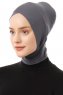 Elnara - Mörkgrå Cross Hijab Underslöja